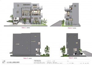 デザイン住宅　東京　立面図