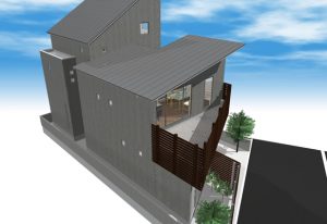 間取りデザイン08｜中庭に差し込む自然光を感じる二世帯住宅