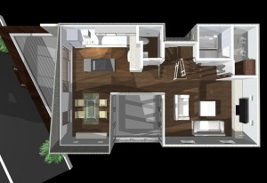 間取りデザイン12｜中庭に差し込む自然光を感じる二世帯住宅